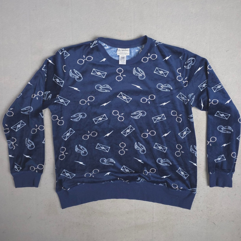 Harry Potter Wizarding World Navy Blue Print Sweatshirt Size L